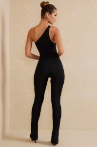 Tall Single Strap Asymmetric Jumpsuit in Black sold by Oh Polly