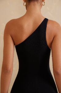 Tall Single Strap Asymmetric Jumpsuit in Black sold by Oh Polly