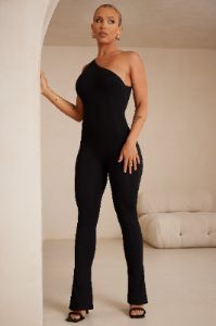 Tall Single Strap Asymmetric Jumpsuit in Black sold by Oh Polly