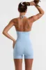 Halterneck Short Unitard in Ice Blue sold by Oh Polly