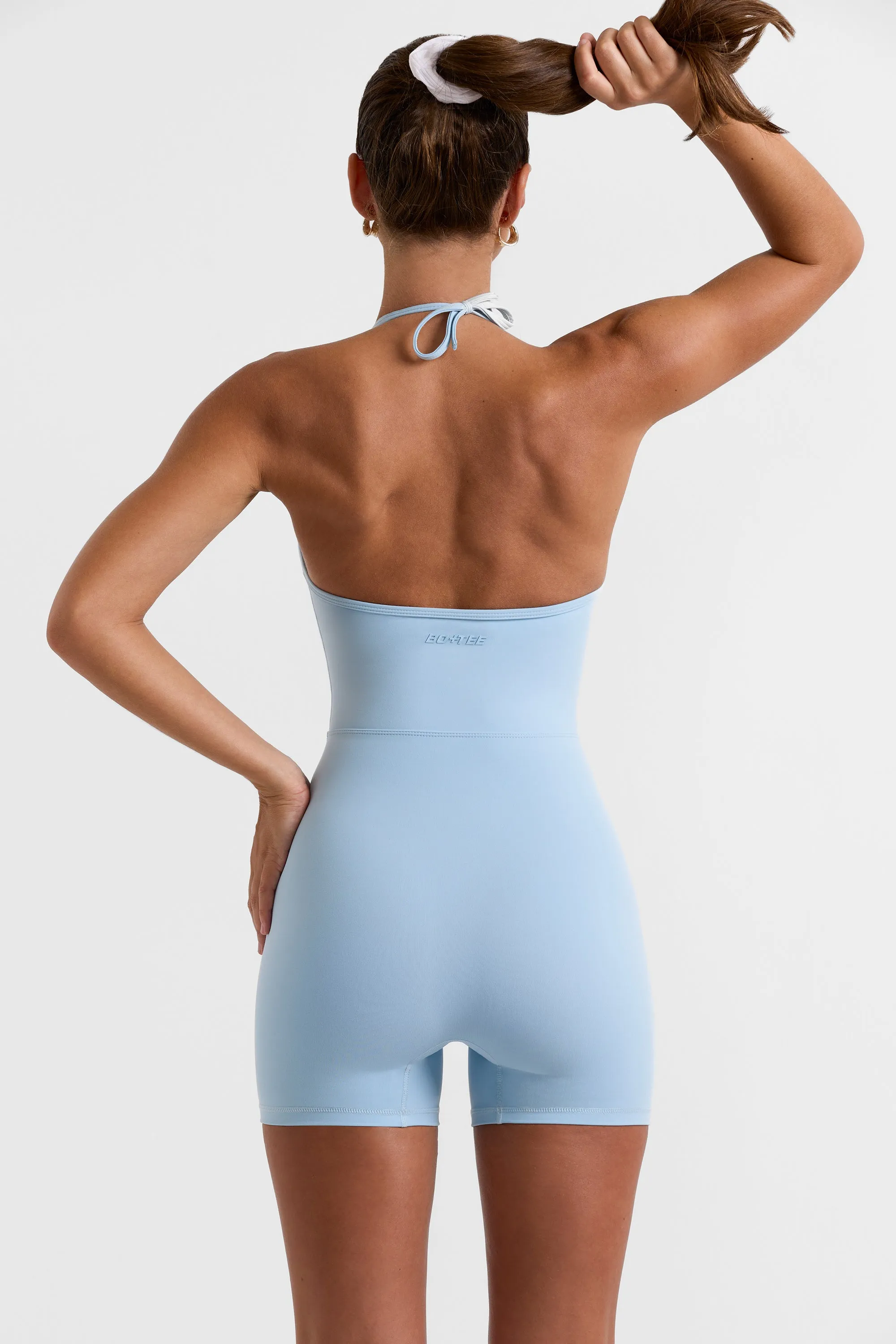 Halterneck Short Unitard in Ice Blue sold by Oh Polly product image thumbnail 2