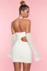 Embellished Cold Shoulder Cut Out Mini Dress in White sold by Oh Polly