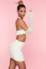 Embellished Cold Shoulder Cut Out Mini Dress in White sold by Oh Polly