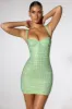 Embellished Corset Mini Dress in Sage Green sold by Oh Polly