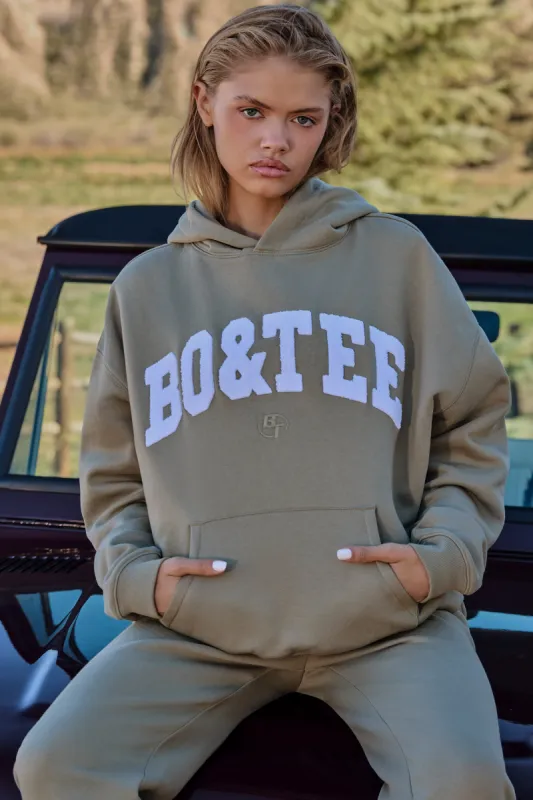 Oversized Hooded Sweatshirt in Soft Olive sold by Oh Polly