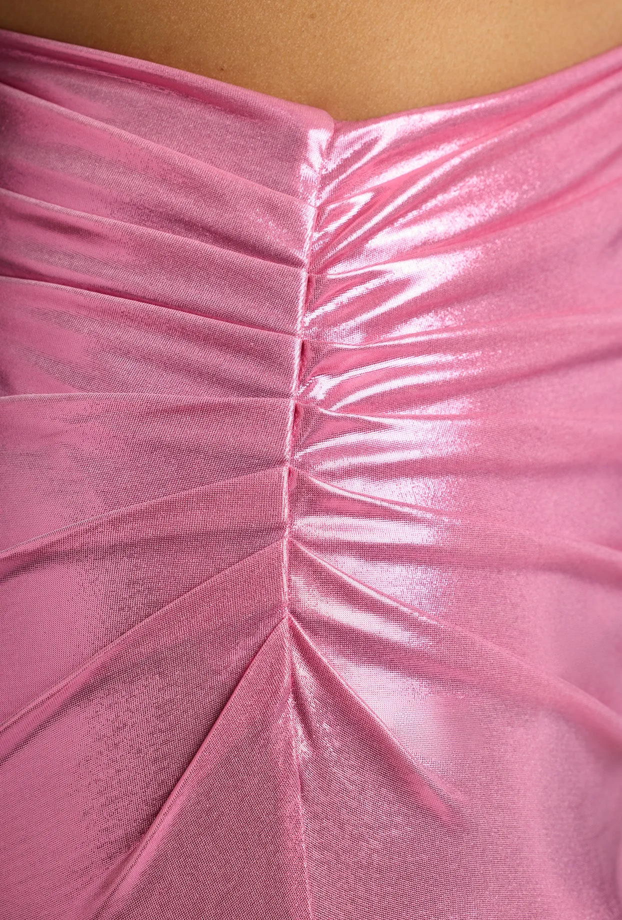 Draped Metallic Jersey Maxi Dress in Rose Pink sold by Oh Polly product image thumbnail 4