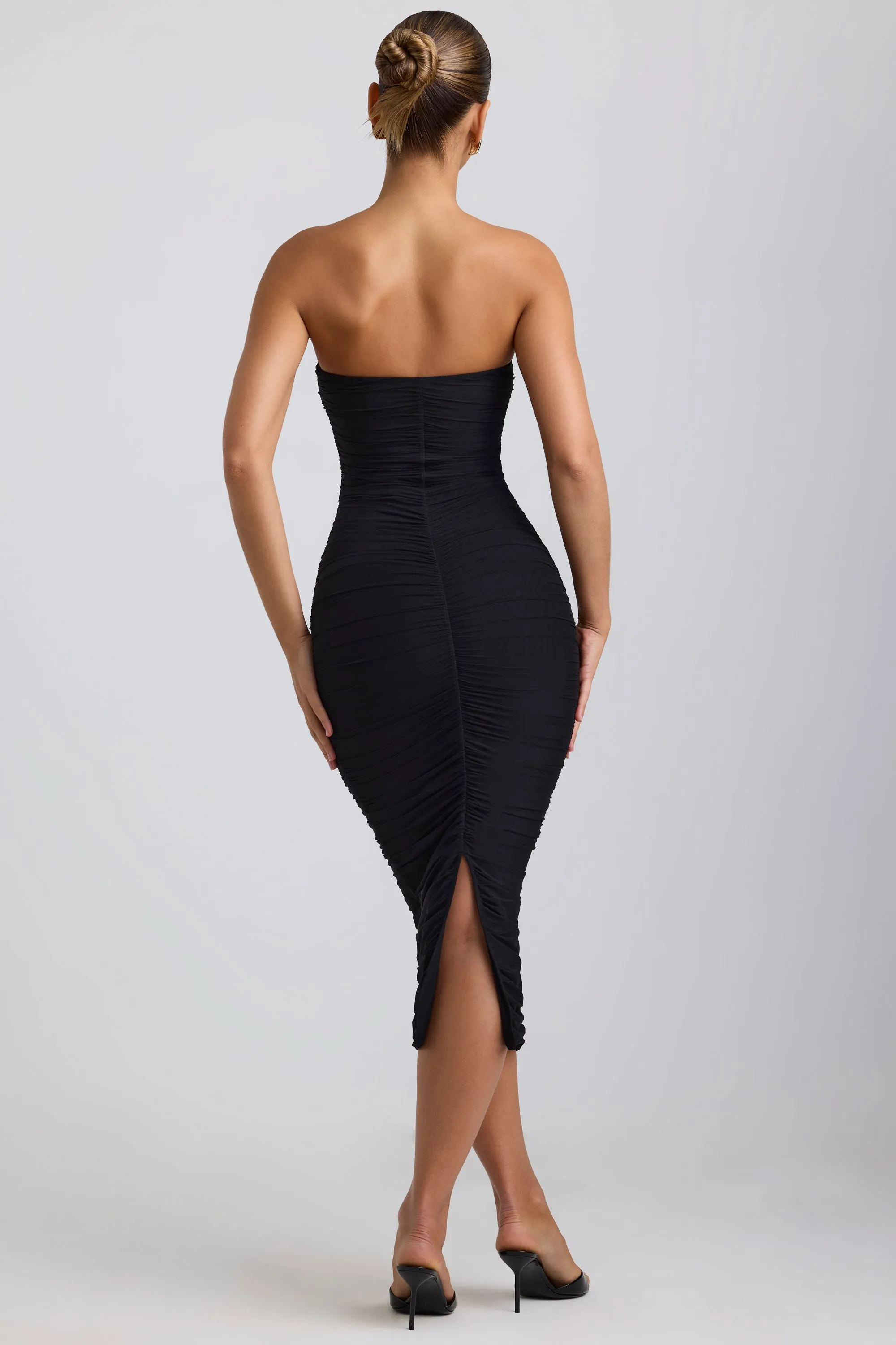 Ruched Hardware Detail Strapless Midaxi Dress in Black sold by Oh Polly product image thumbnail 2