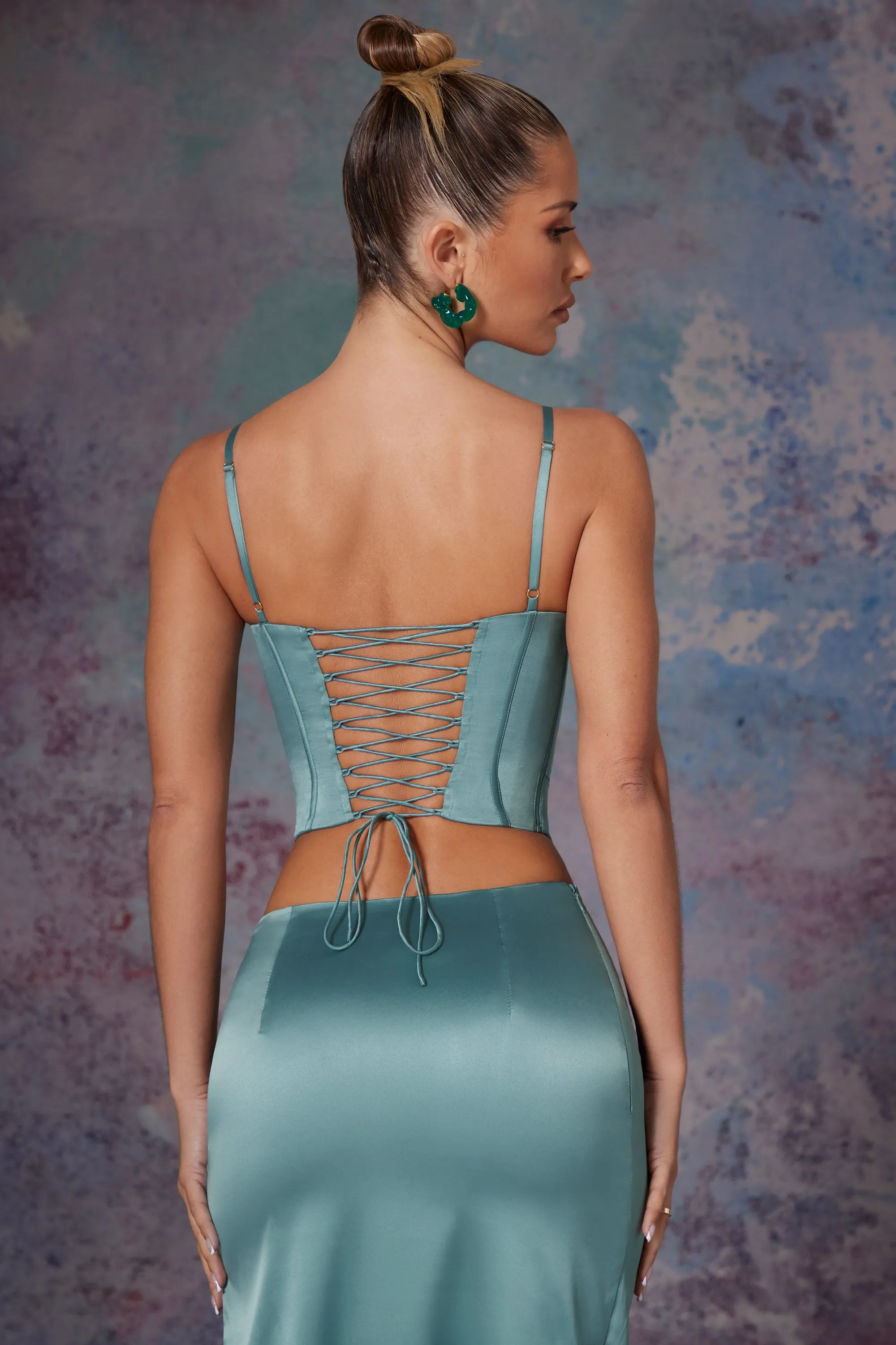 Push Up Full Length Corset in Light Teal sold by Oh Polly product image thumbnail 2