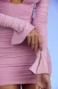 Low Plunge Ruched Mini Dress in Pink sold by Oh Polly