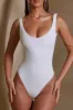 Scoop Neck Bodysuit in White sold by Oh Polly