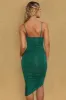 Cowl Neck Ruched Bodycon Midi Dress in Green sold by Oh Polly