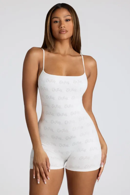 Strappy Low Back Pointelle Romper in White sold by Oh Polly