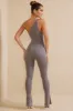 Petite Single Strap Asymmetric Jumpsuit in Grey sold by Oh Polly