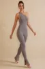 Petite Single Strap Asymmetric Jumpsuit in Grey sold by Oh Polly