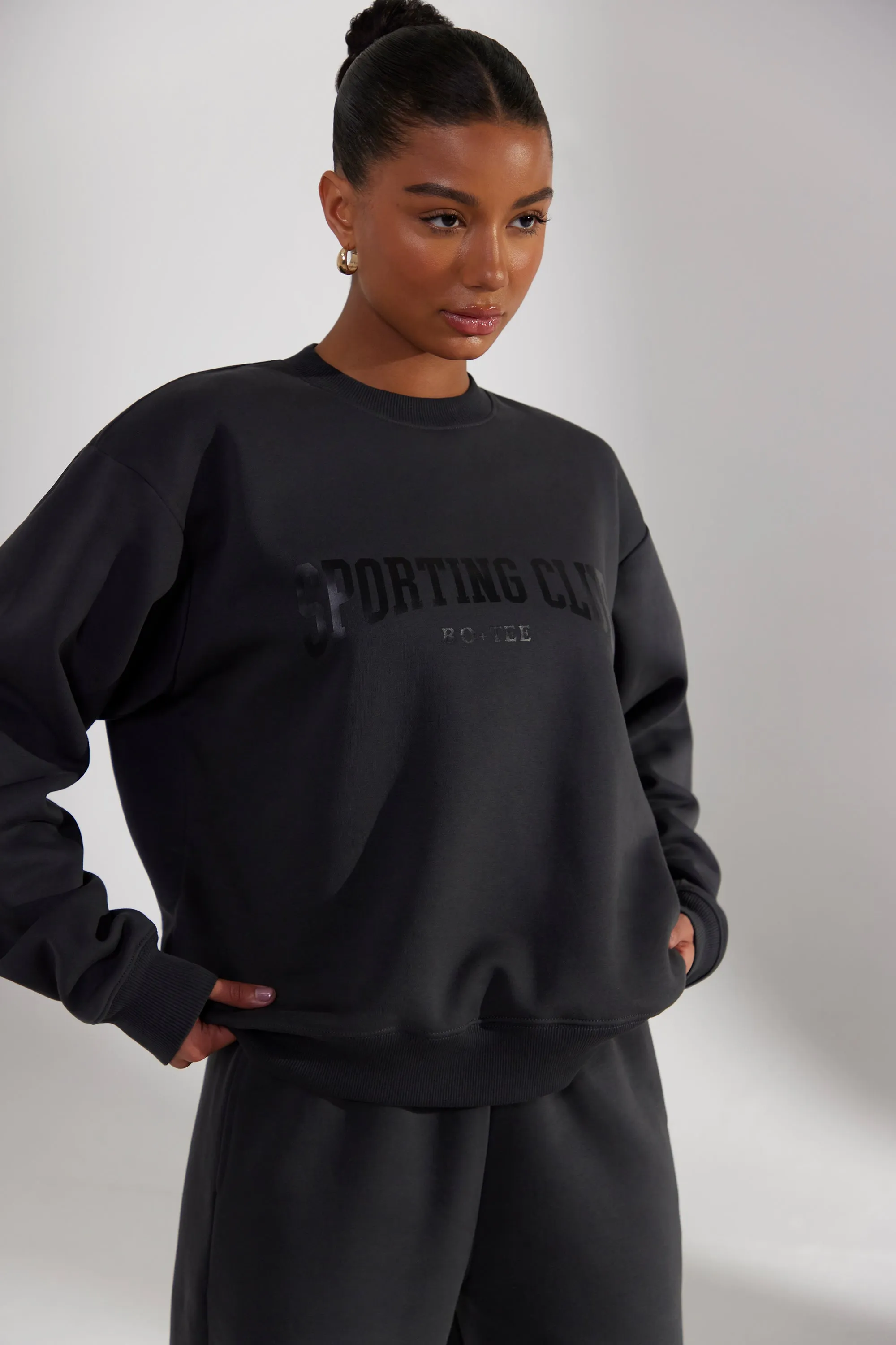 Oversized Sweatshirt in Washed Black sold by Oh Polly product image thumbnail 3