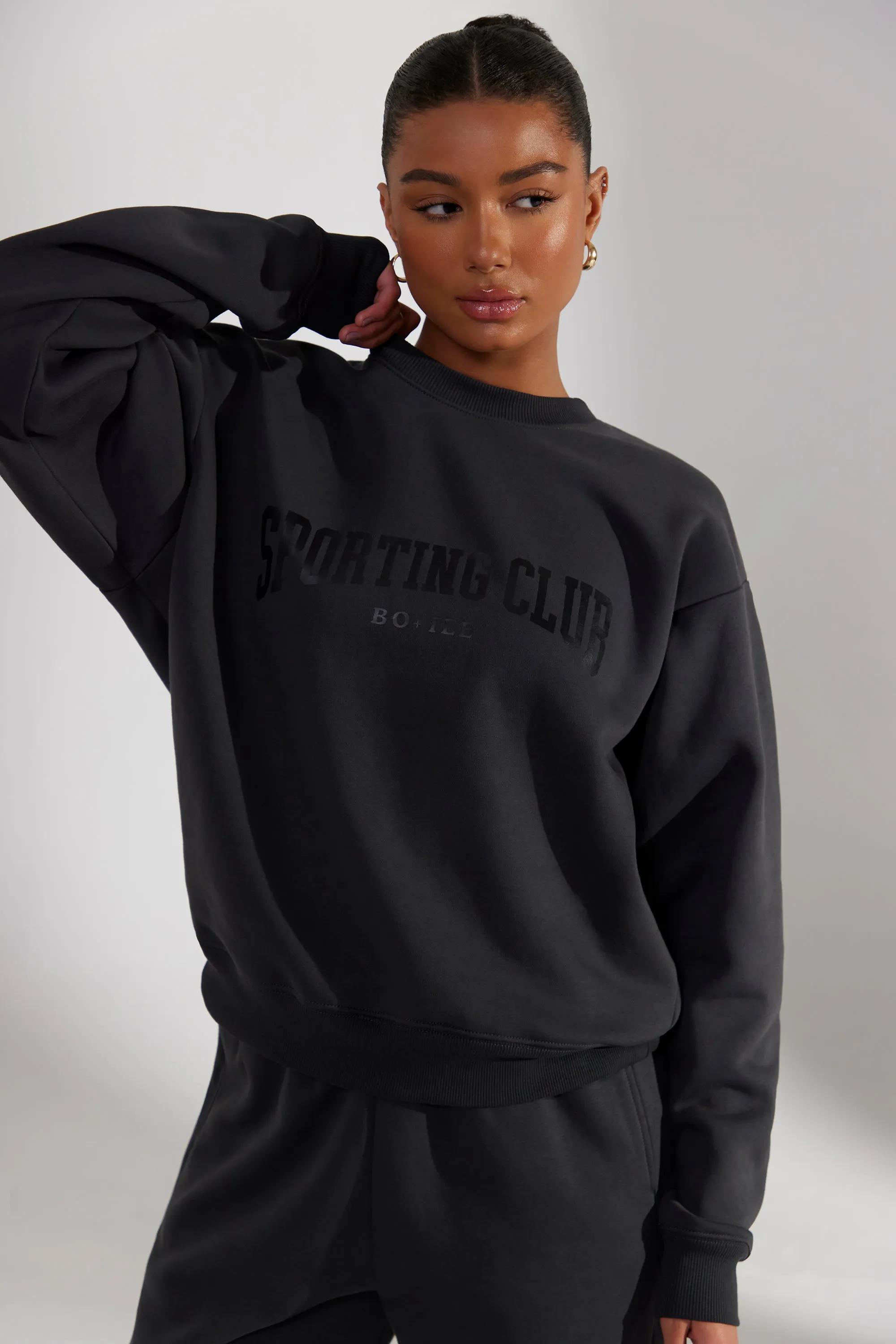Oversized Sweatshirt in Washed Black sold by Oh Polly product image thumbnail 5