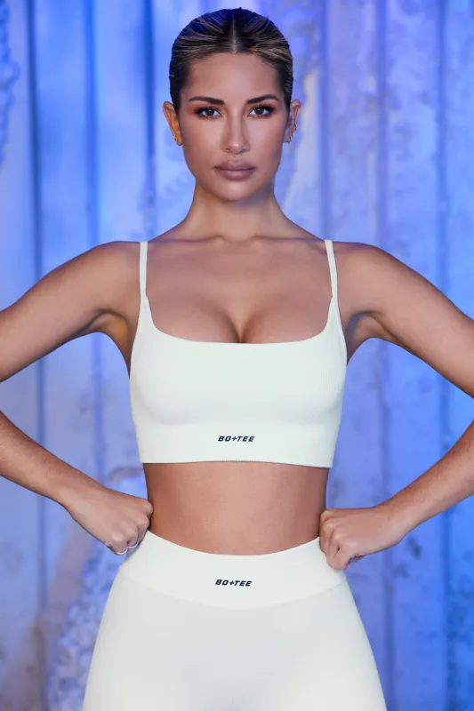 Strappy Sports Bra in White sold by Oh Polly
