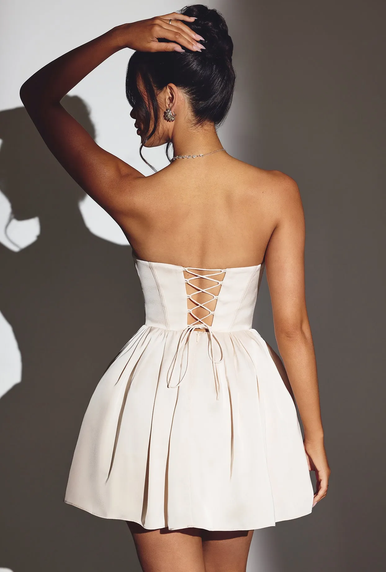 Corset Tulle Mini Dress in Ivory sold by Oh Polly product image thumbnail 2