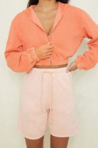 Final Lap Cropped Zip Hoodie in Terracotta sold by Oh Polly