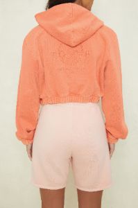 Final Lap Cropped Zip Hoodie in Terracotta sold by Oh Polly
