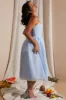 Strapless Corset Tulle Midi Dress in Blue sold by Oh Polly