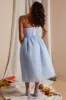 Strapless Corset Tulle Midi Dress in Blue sold by Oh Polly
