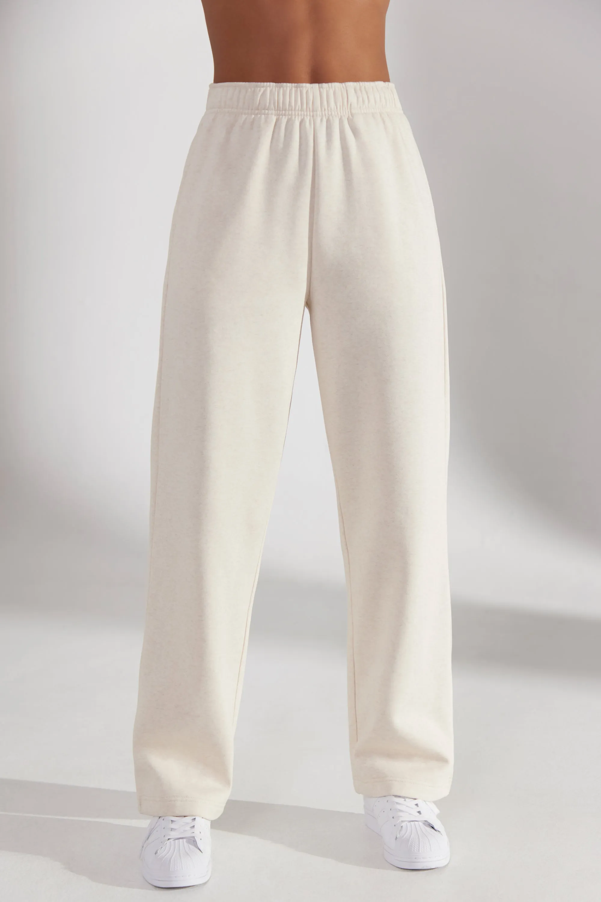 Petite Wide Leg Joggers in Heather Oat sold by Oh Polly product image thumbnail 5