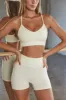 Scoop Neck Multi Strap Sports Bra in Ivory sold by Oh Polly