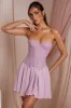 Strapless Lace Corset Mini Dress in Dusty Pink sold by Oh Polly