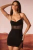 Embellished Cowl Mini Dress in Black sold by Oh Polly