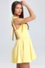 Draped Corset Mini Dress in Lemon Sherbet sold by Oh Polly