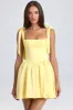 Draped Corset Mini Dress in Lemon Sherbet sold by Oh Polly