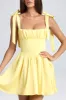 Draped Corset Mini Dress in Lemon Sherbet sold by Oh Polly