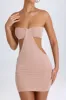 Bandeau Cut-Out Mini Dress in Warm Peach sold by Oh Polly