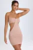 Bandeau Cut-Out Mini Dress in Warm Peach sold by Oh Polly