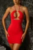 Keyhole Mini Dress in Red sold by Oh Polly