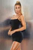 Ruched Bodycon Mini Dress in Black sold by Oh Polly