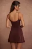 Triangle Cup A-Line Mini Dress in Brown sold by Oh Polly