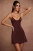 Triangle Cup A-Line Mini Dress in Brown sold by Oh Polly
