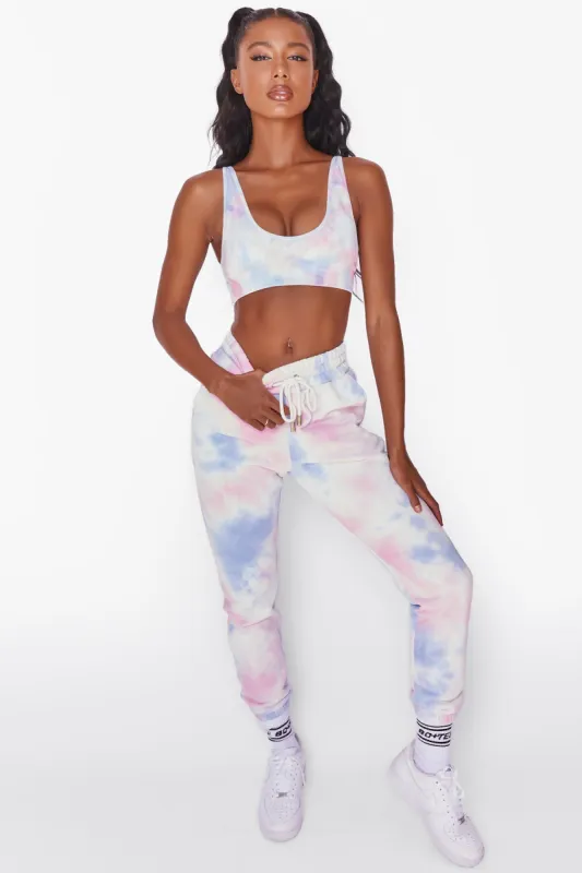 Unwind Petite Full Length Cuffed Joggers in Tie Dye sold by Oh Polly