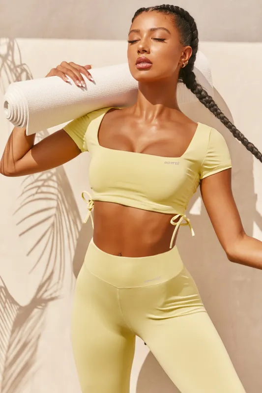 Ambition Slinky Crop Top in Yellow sold by Oh Polly