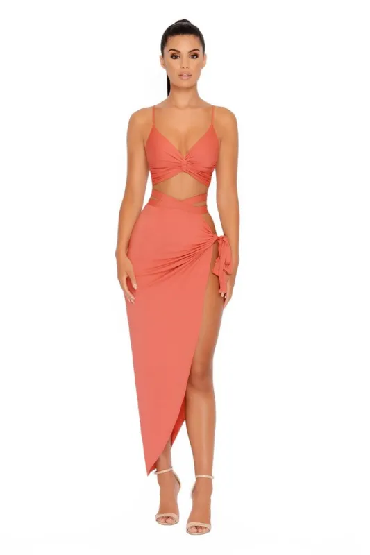 Slit To Kill Bralet in Cerise Red made by Oh Polly