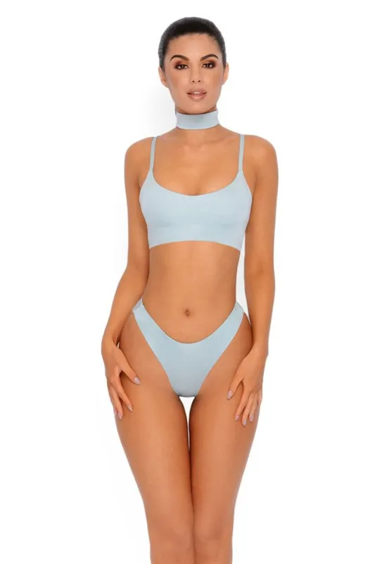 Sleek Like Me Brazilian Bikini Bottoms in Opal Blue made by Oh Polly