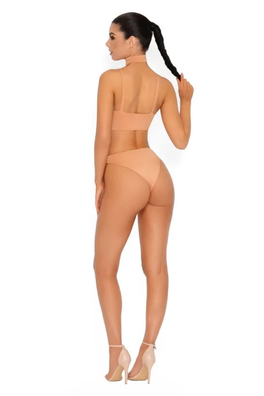 Sleek Like Me High Rise Brazilian Bikini Bottoms in Apricot sold by Oh Polly