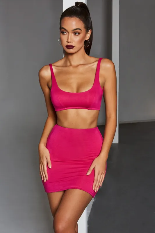Two Timer Double Layered Bodycon Mini Skirt in Pink sold by Oh Polly