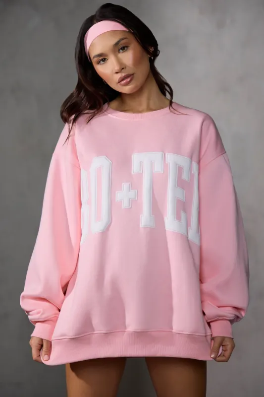 Oversized Sweatshirt in Baby Pink sold by Oh Polly