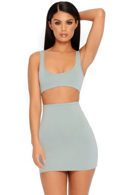 Basic Instinct Crop Top in Sage sold by Oh Polly