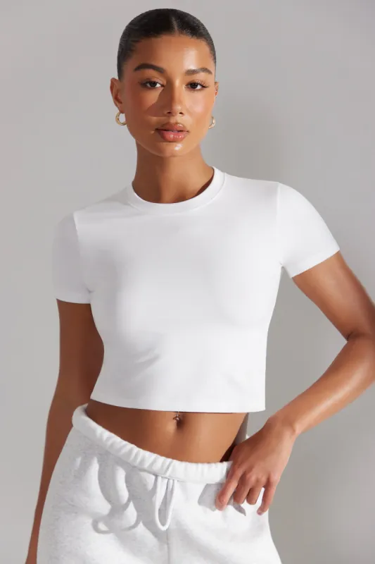 Cap Sleeve Baby Tee in White sold by Oh Polly
