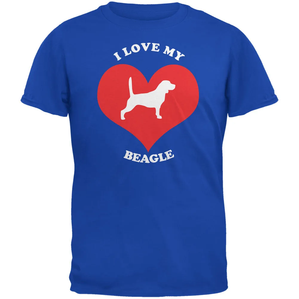 Valentines I Love My Beagle Royal Adult T-Shirt sold by Old Glory
