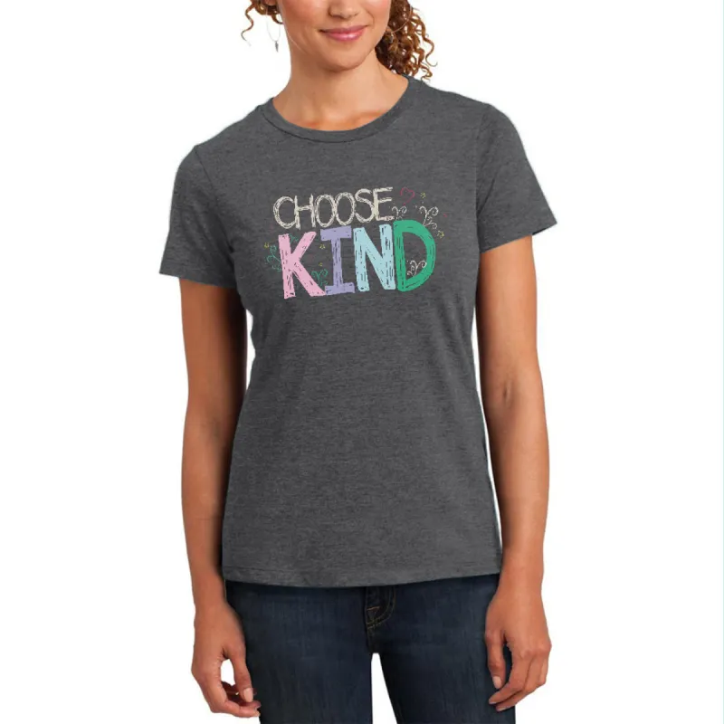 Anti-Bully Choose Kind Sketch Womens Soft Heather T Shirt sold by Old Glory